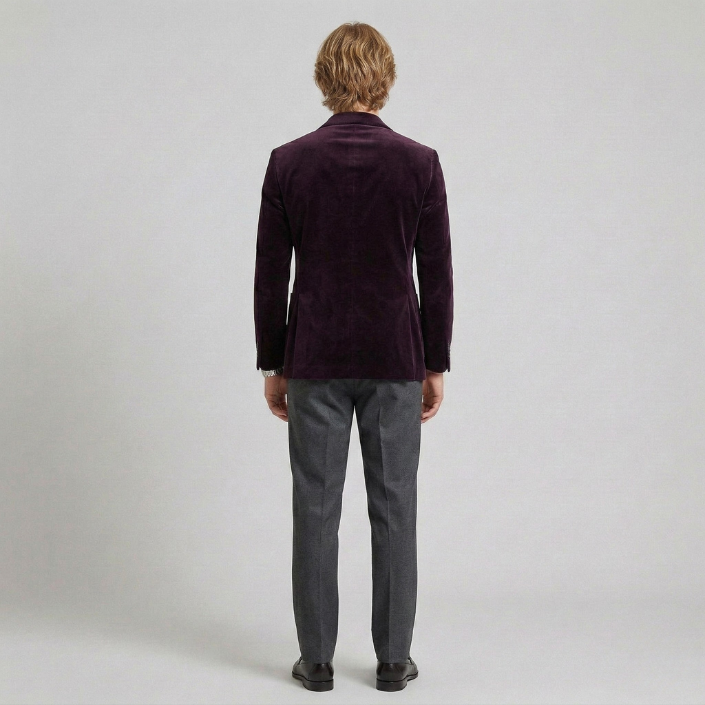 Men's Velvet-Finish Evening Blazer
