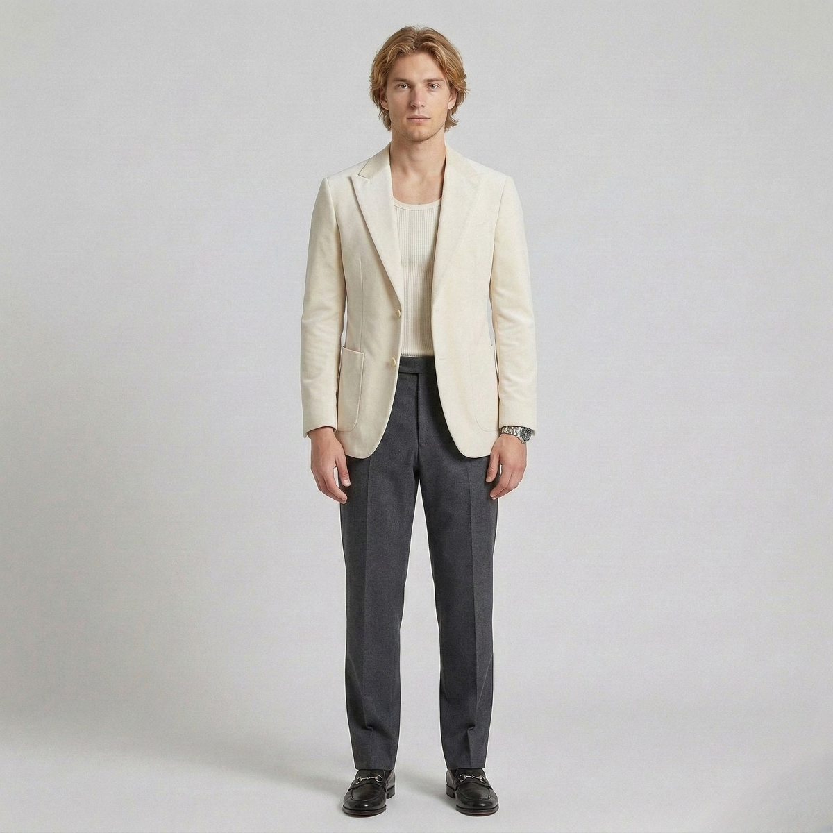 Men's Velvet-Finish Evening Blazer
