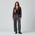 Women's Croc-Embossed Faux-Leather Jacket