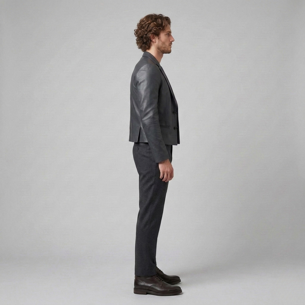 Men's Zip-Up Faux-Leather Moto Jacket