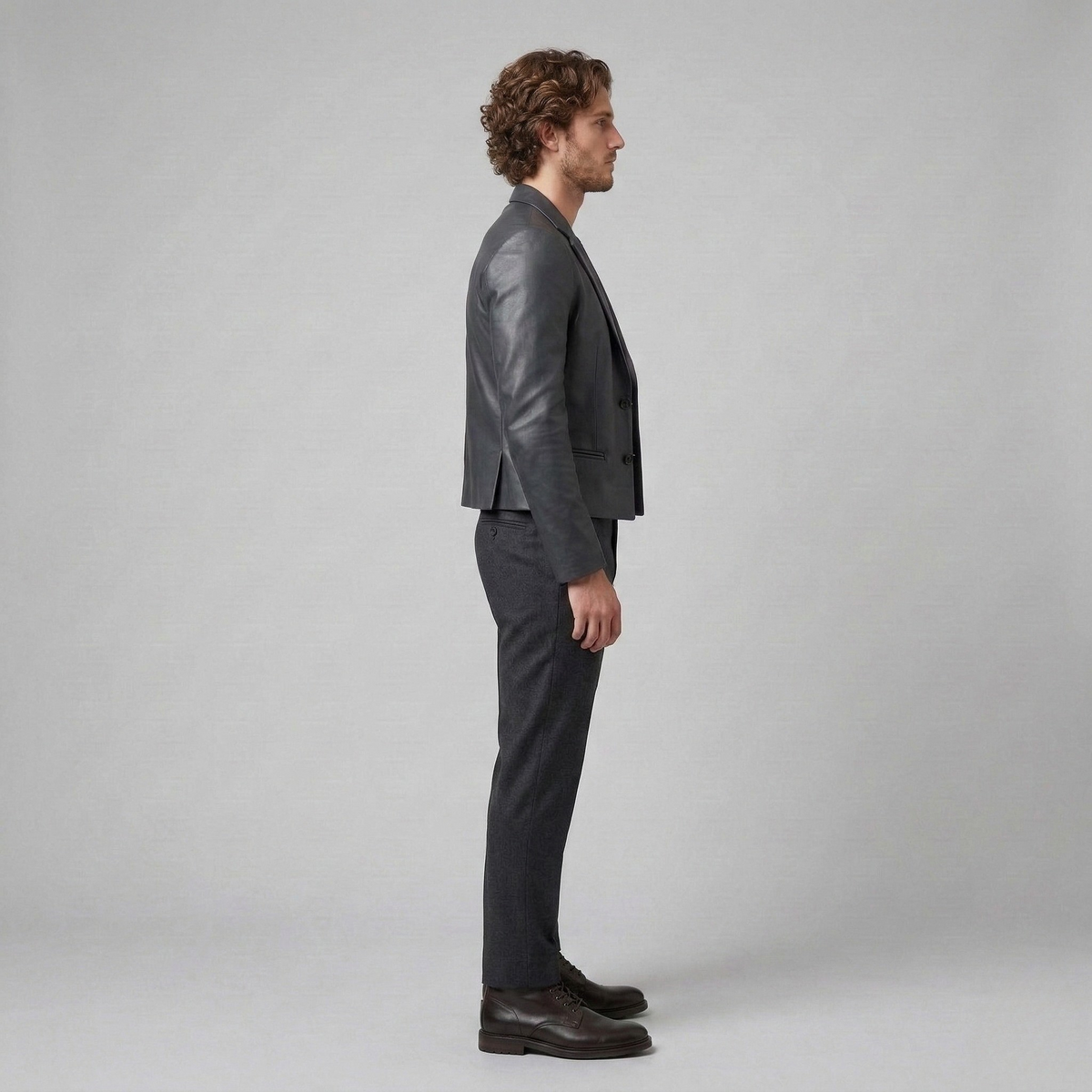 Men's Zip-Up Faux-Leather Moto Jacket