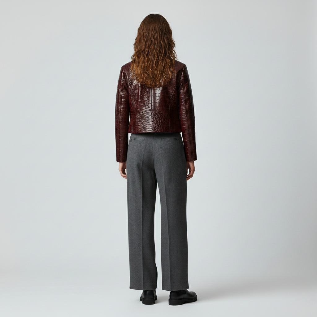 Women's Croc-Embossed Faux-Leather Jacket