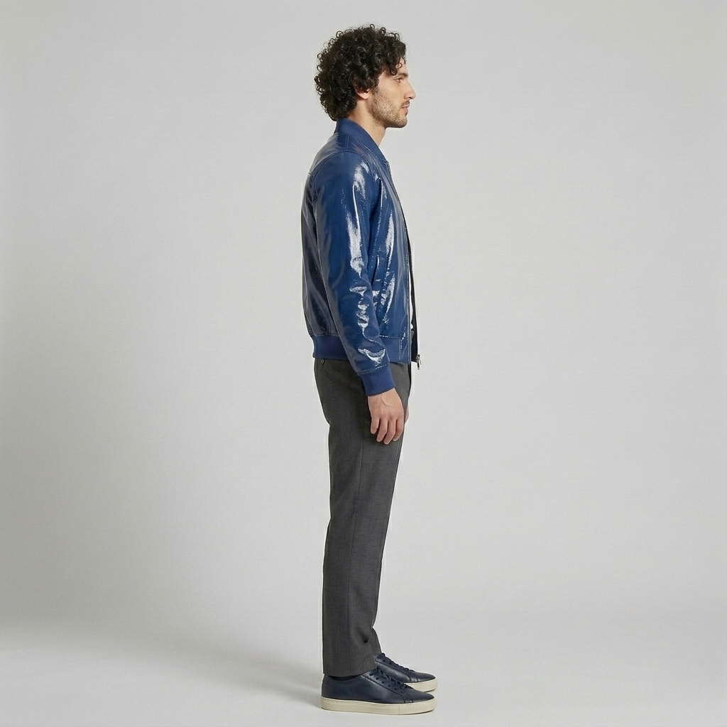 Men's Glossy Bomber Jacket