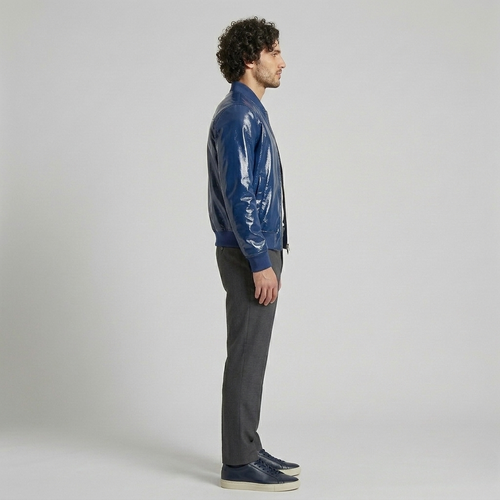 Men's Glossy Bomber Jacket