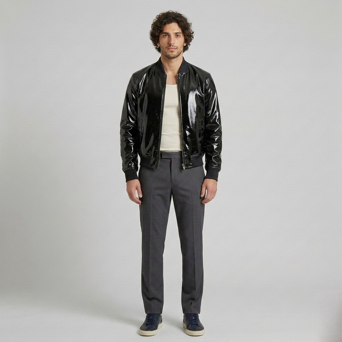 Men's Glossy Bomber Jacket