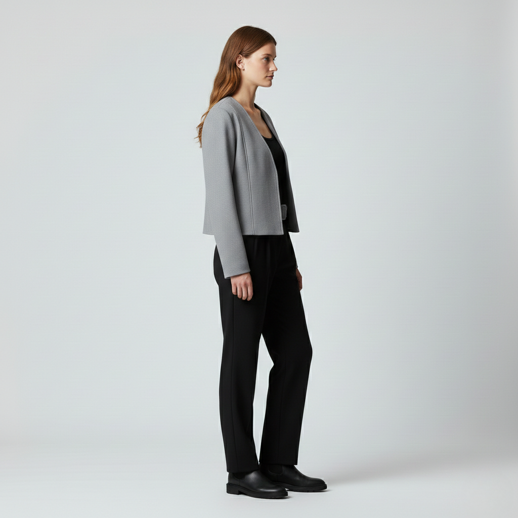 Women's Cropped Open-Front Blazer