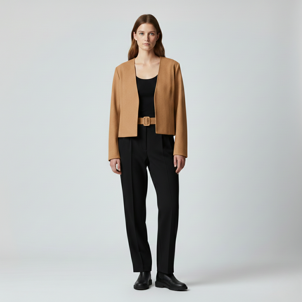 Women's Cropped Open-Front Blazer