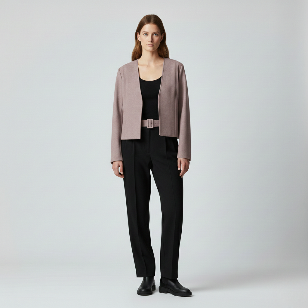 Women's Cropped Open-Front Blazer