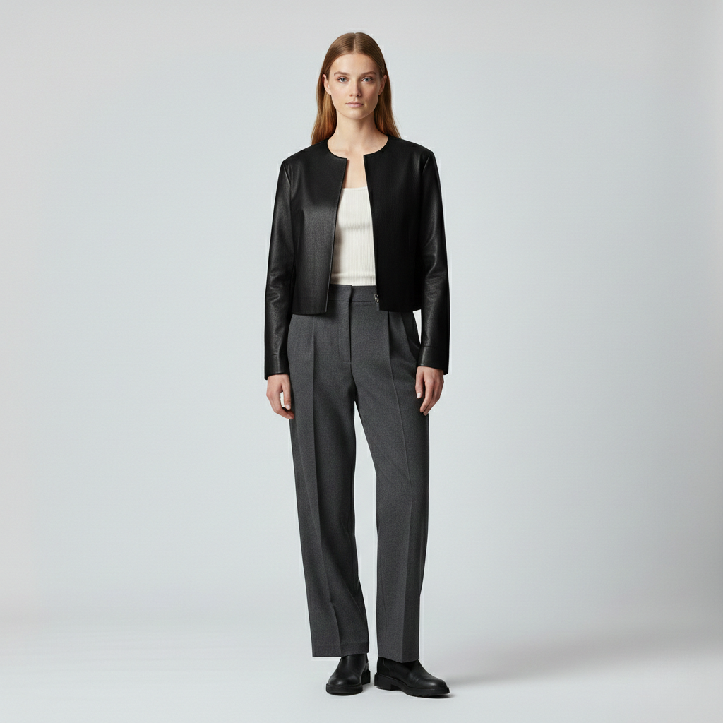 Women's Cropped Open-Front Jacket