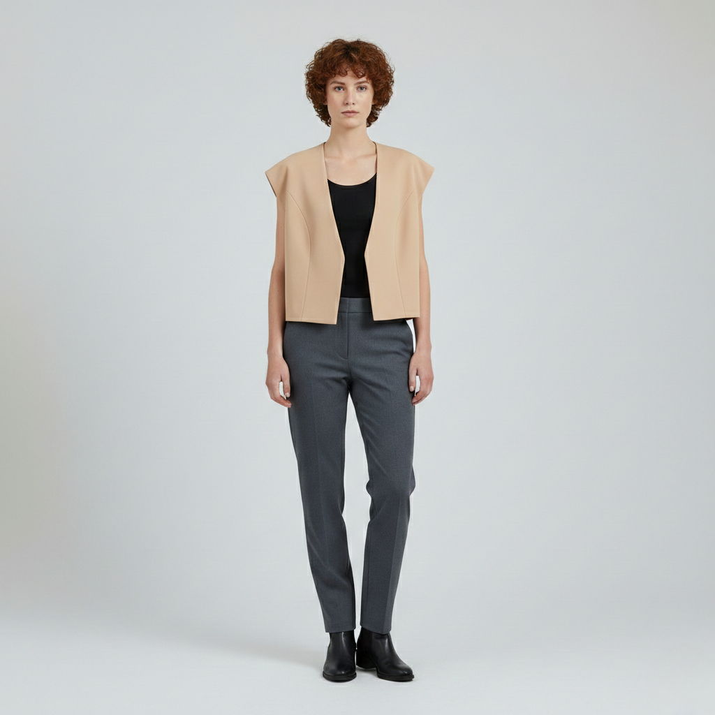 Women's Cap-Sleeve Cropped Vest