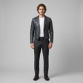 Men's Tailored Faux-Leather Blazer