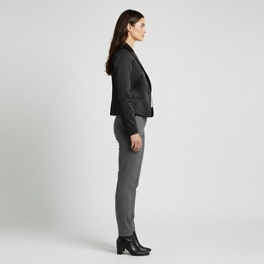 Women's Cropped Satin-Finish Blazer