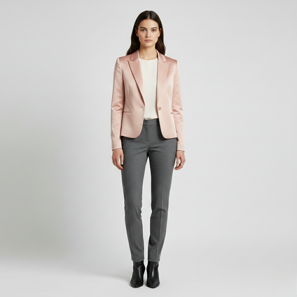 Women's Cropped Satin-Finish Blazer