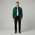 Men's Varsity Jacket with Faux-Leather Sleeves