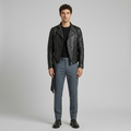 Men's Faux-Leather Biker Jacket