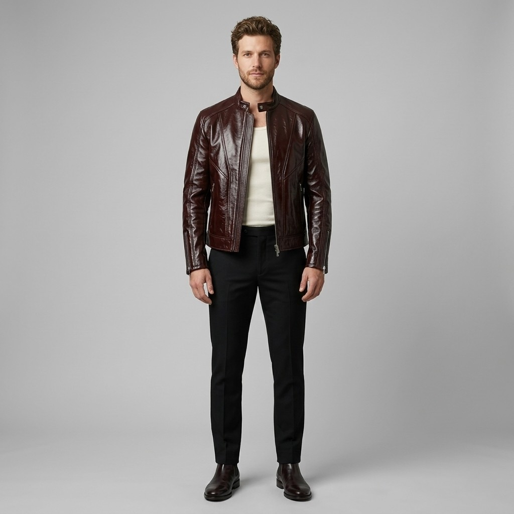 Men's Heritage Racer Faux-Leather Jacket
