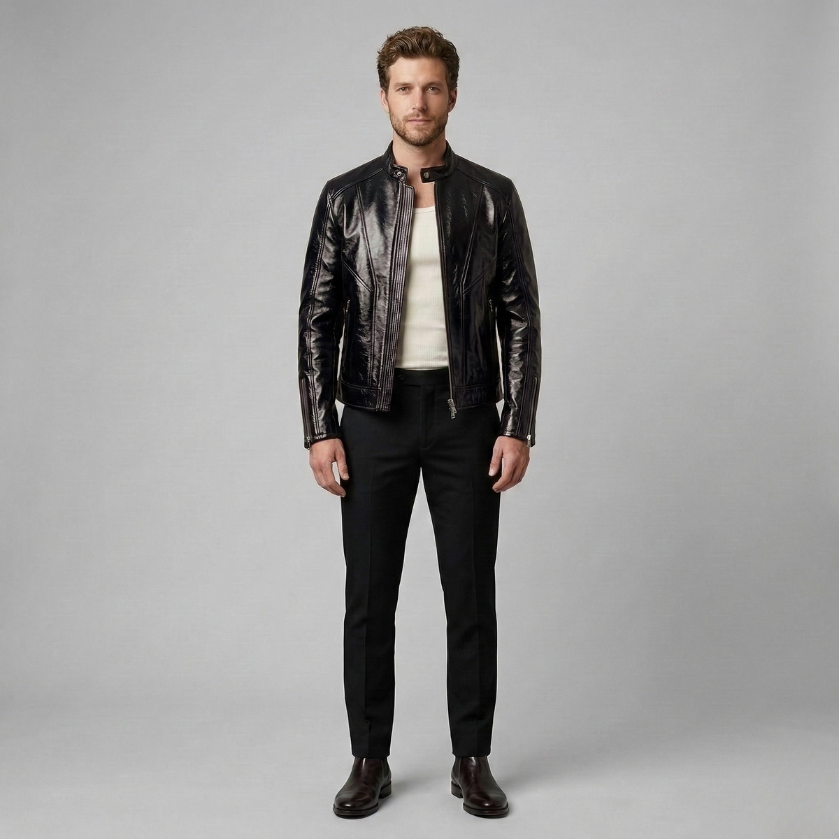 Men's Heritage Racer Faux-Leather Jacket
