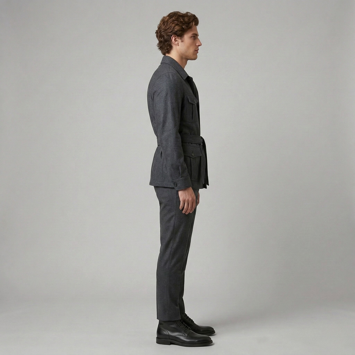 Men's Belted Safari Utility Jacket