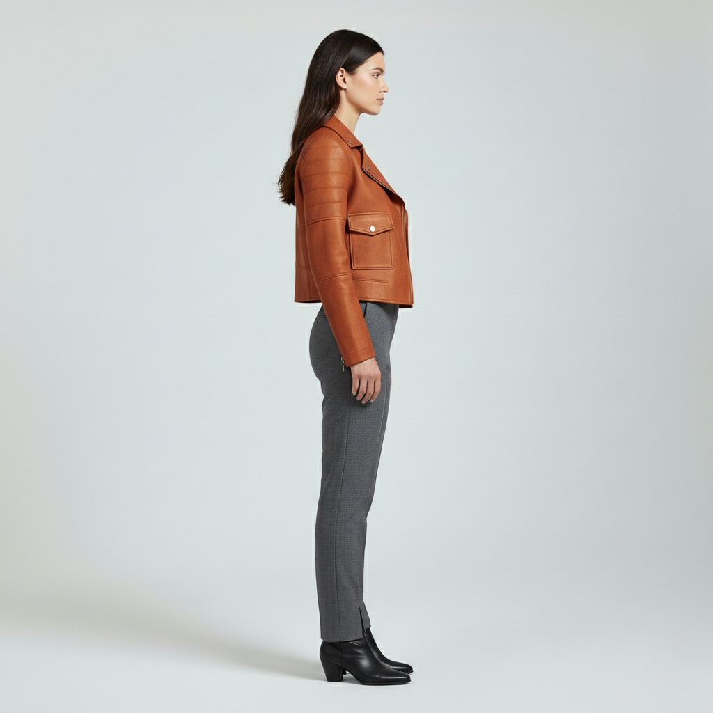 Women's Structured Cropped Moto Jacket