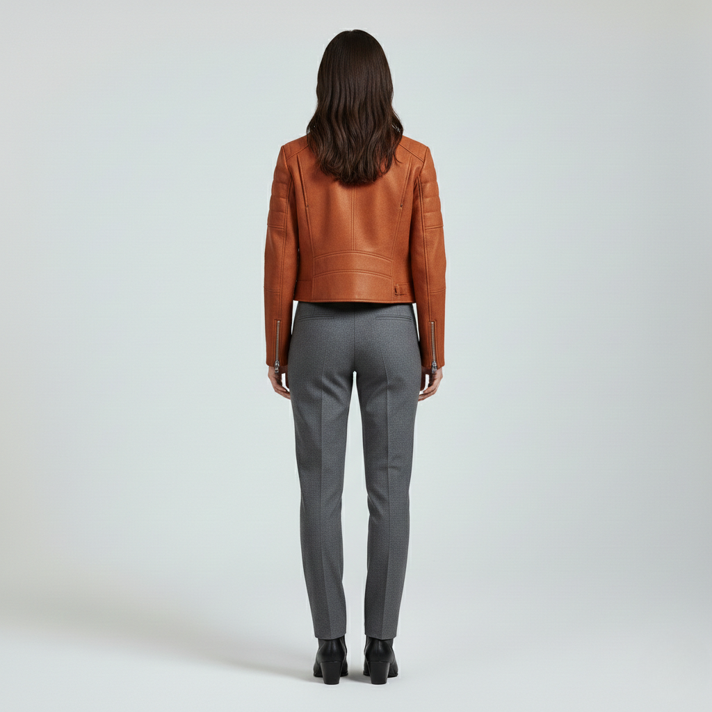 Women's Structured Cropped Moto Jacket