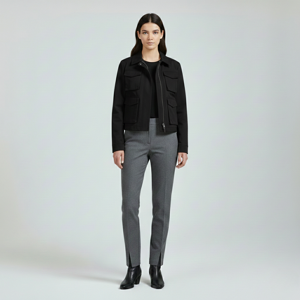 Women's Structured Cropped Moto Jacket