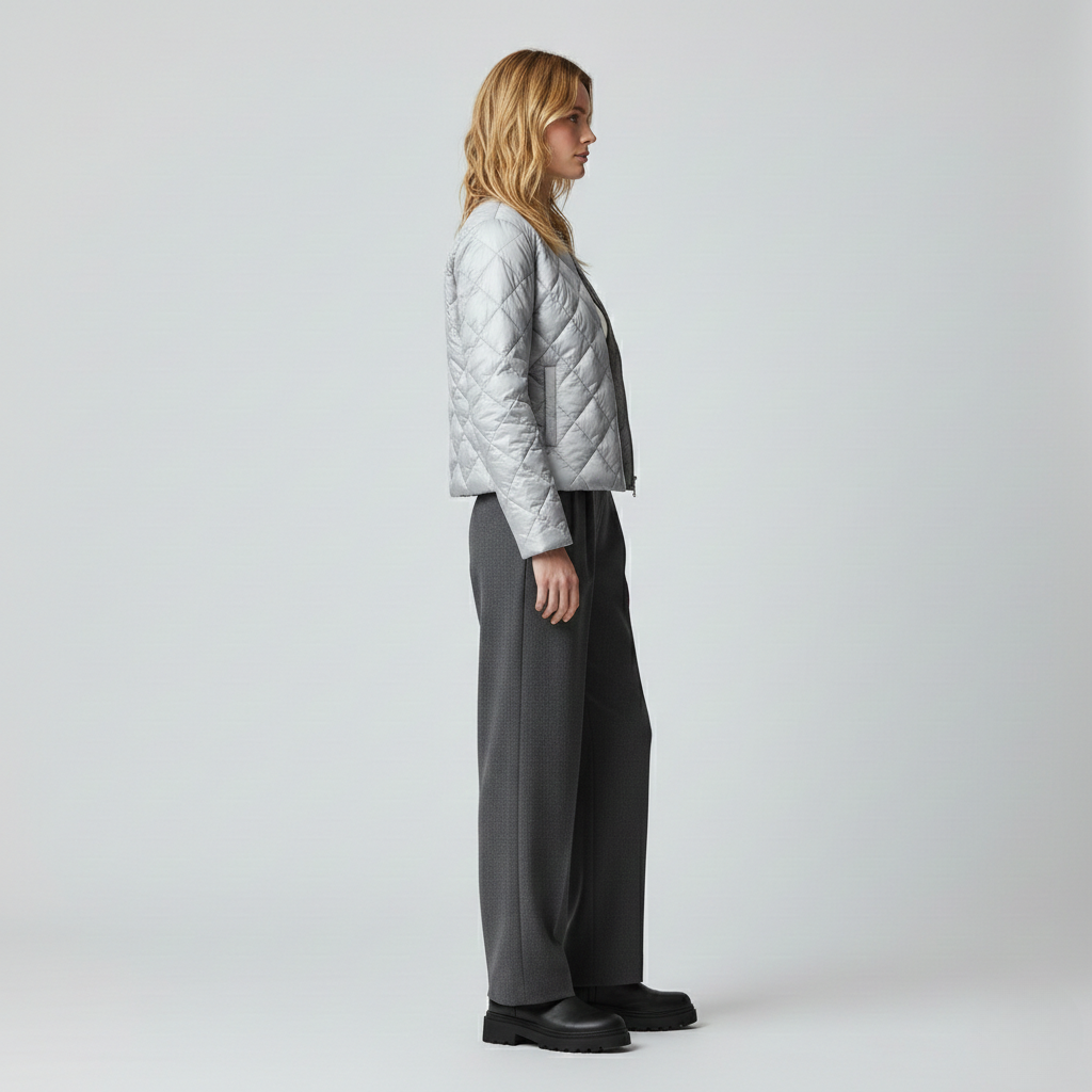 Women's Diamond-Quilted Cropped Jacket