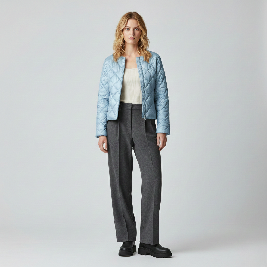Women's Diamond-Quilted Cropped Jacket