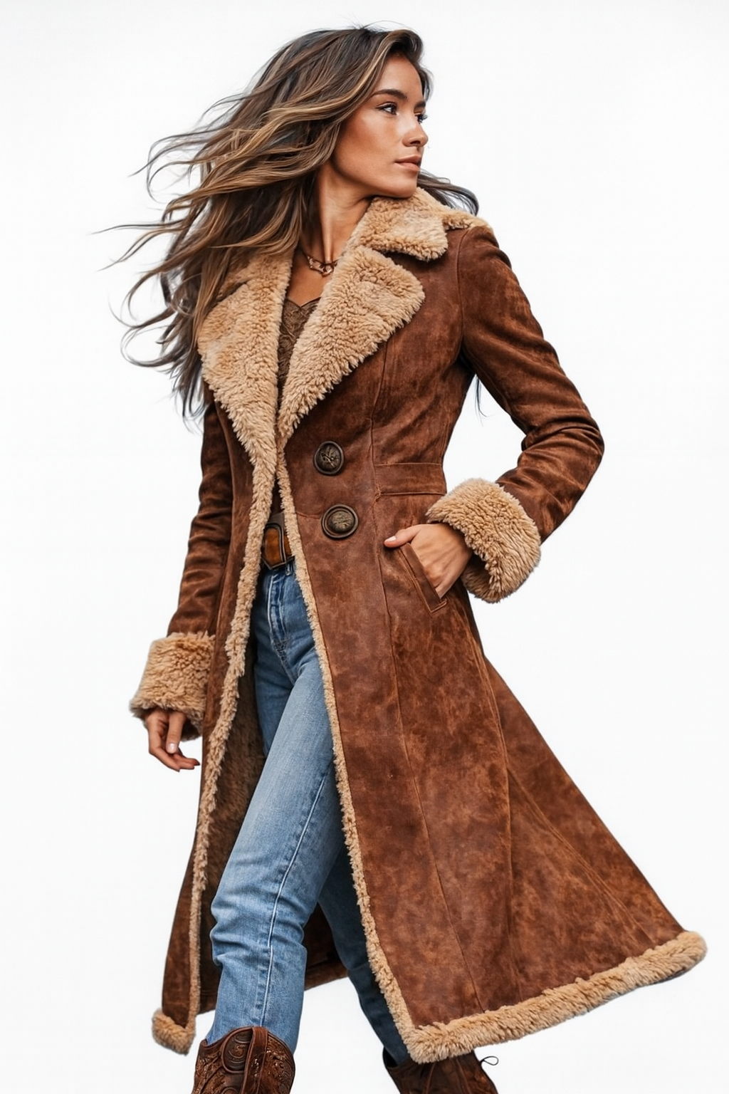 Women's Vintage-Inspired Structured Longline Coat
